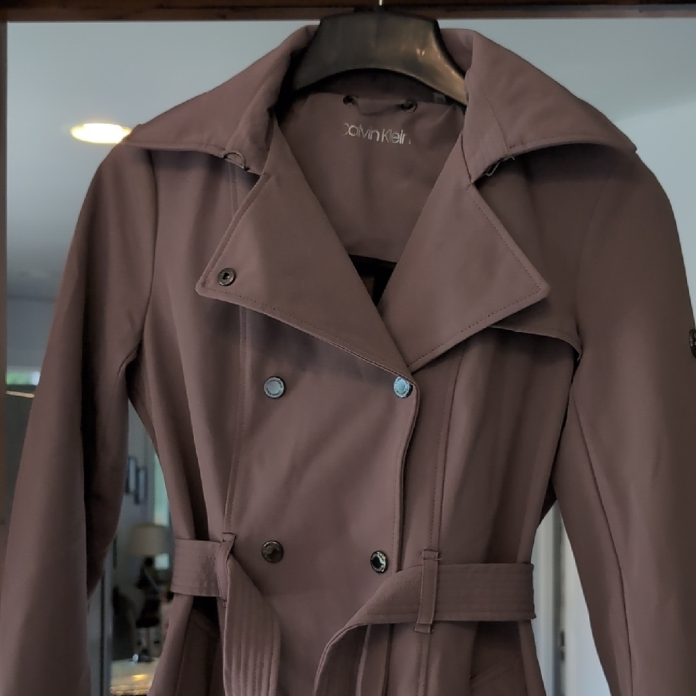 Calvin Klein Mauve Trench Coat - Brand New - Picture 4 of 5